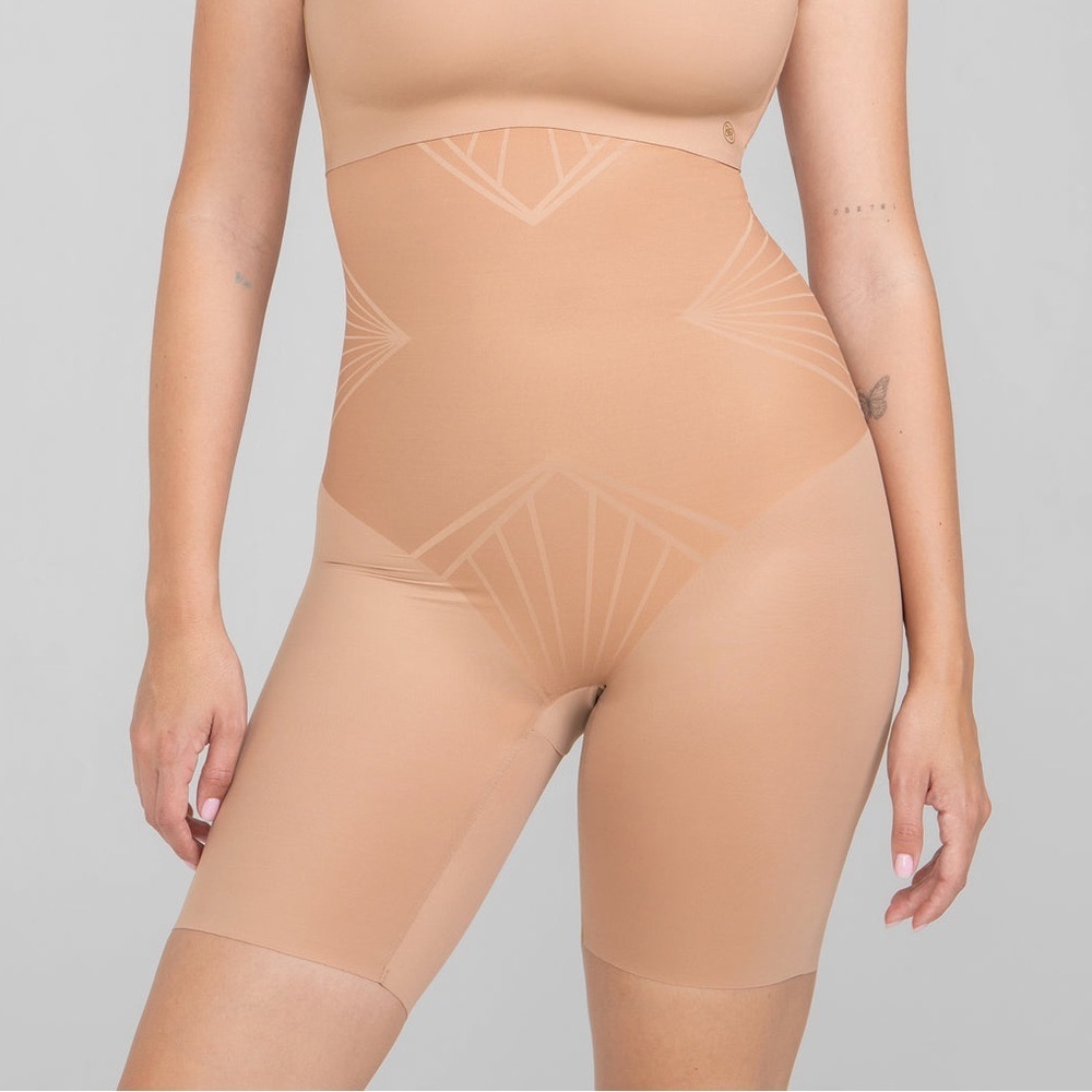 Honeylove ShadowSculpt High Waist Short Plus 2X Tan Shapewear Tummy Control NWT